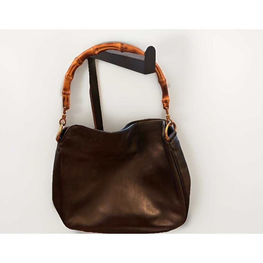 Authentic Vintage (1990's) Gucci Bamboo 2- Way Leather Bag